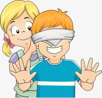 玩捉迷藏的小孩免抠