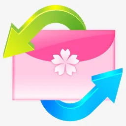 可爱日本樱花透明信封标志图标免抠