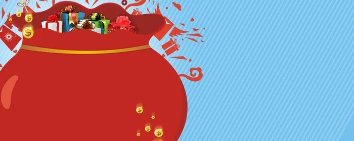 扁平红色福袋背景高清