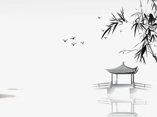 中国风清明水墨山水画免抠