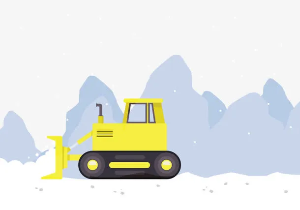 冰山雪地铲车免抠