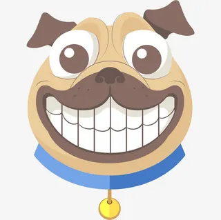 卡通版可爱的小狗头元素免抠
