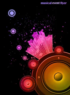 音响与立体星星免抠