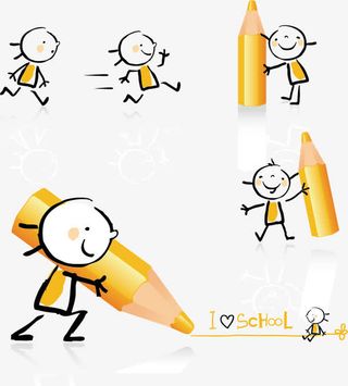 矢量卡通简笔画免抠