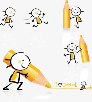 矢量卡通简笔画免抠