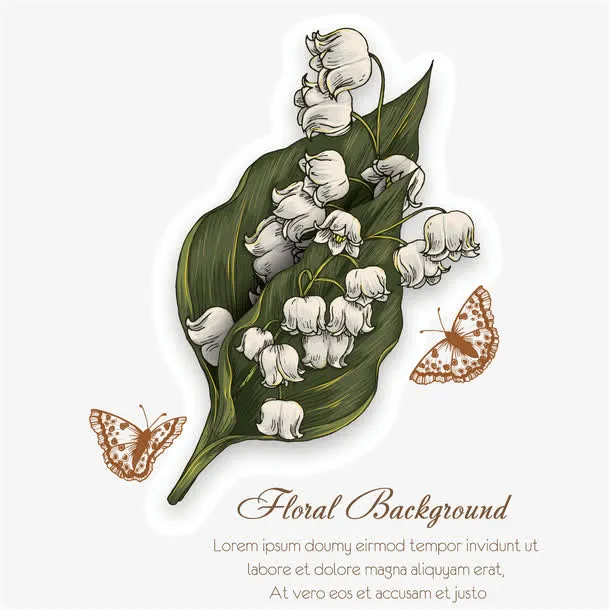 手绘铃铛花矢量素材免抠