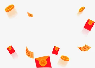 金币礼券红包漂浮素材免抠