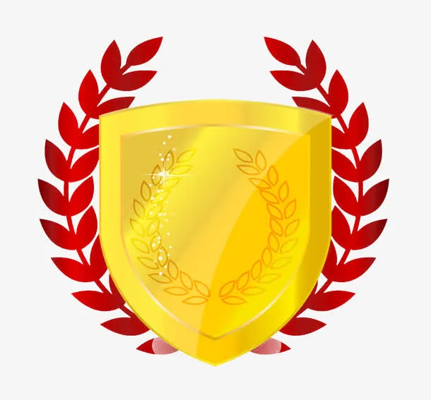 金色盾牌麦穗免抠