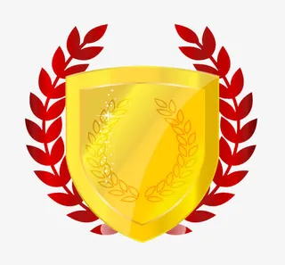 金色盾牌麦穗免抠