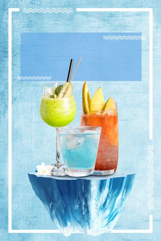 夏日酷饮清凉一夏海报背景素材高清