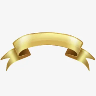 手绘棕色渐变丝带免抠