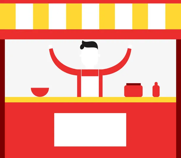 卡通食品摊位免抠