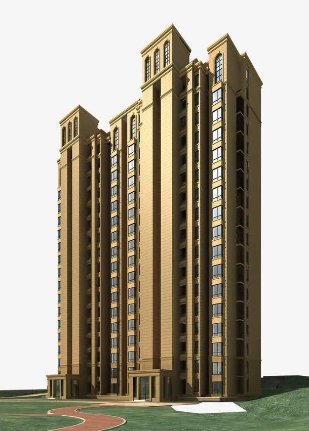 楼盘小区建筑高层楼房免抠