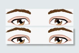 卡其色卡通眼睛素材表情包免抠