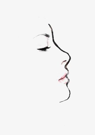 时尚女人侧脸免抠