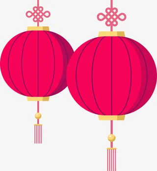 卡通手绘红色的灯笼免抠