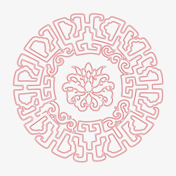 中国风花纹免抠