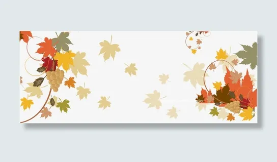 矢量秋天的枫叶和花纹免抠