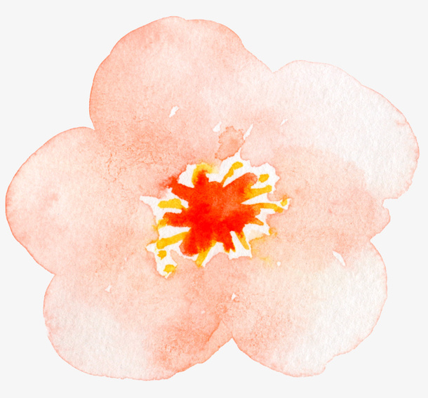 淡雅水墨花蕊图案免抠