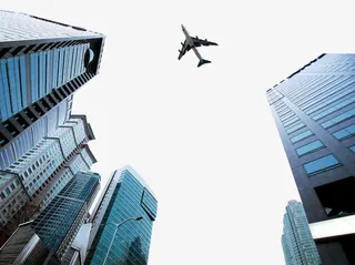 飞机高楼大厦图免抠