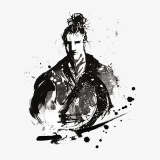 中国风水墨剑客免抠