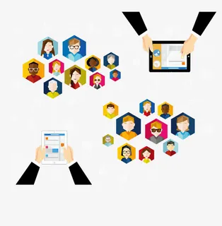 移动社交人脉矢量免抠标签元素 移动社交人脉矢量免抠标签元素