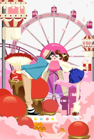 浪漫七夕插画免抠