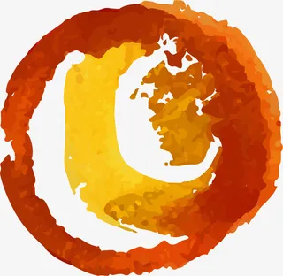 橙色水彩颜料免抠