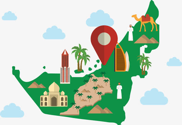 迪拜寻宝矢量免抠