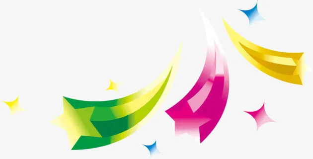 飞散五角星节日海报装饰免抠