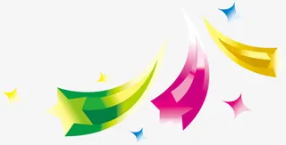 飞散五角星节日海报装饰免抠