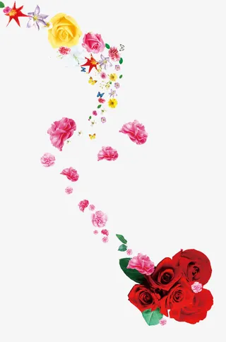 漂浮花朵免抠