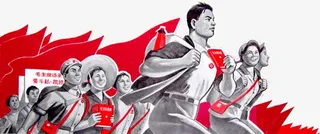 扁平风格合成中国解放军手绘免抠