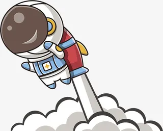 卡通飞天宇航员免抠漂浮其他元素