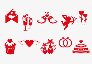 10款红色情人节图标免抠