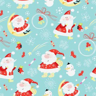 蓝色背景与圣诞老人