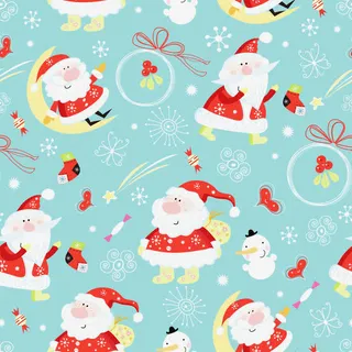 蓝色背景与圣诞老人