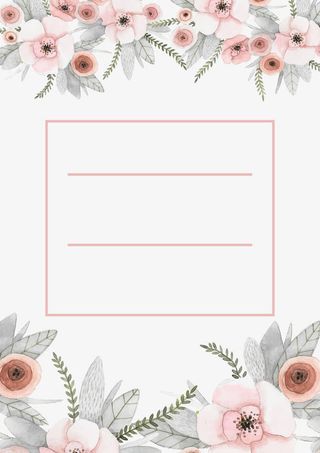 矢量水彩花朵请柬装饰免抠