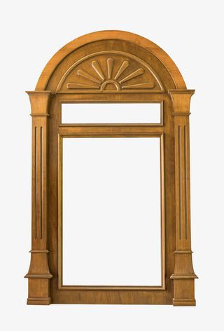 黄色手绘欧式拱门免抠