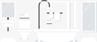 矢量卡通白色浴室免抠