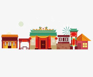 卡通手绘彩色房子免抠