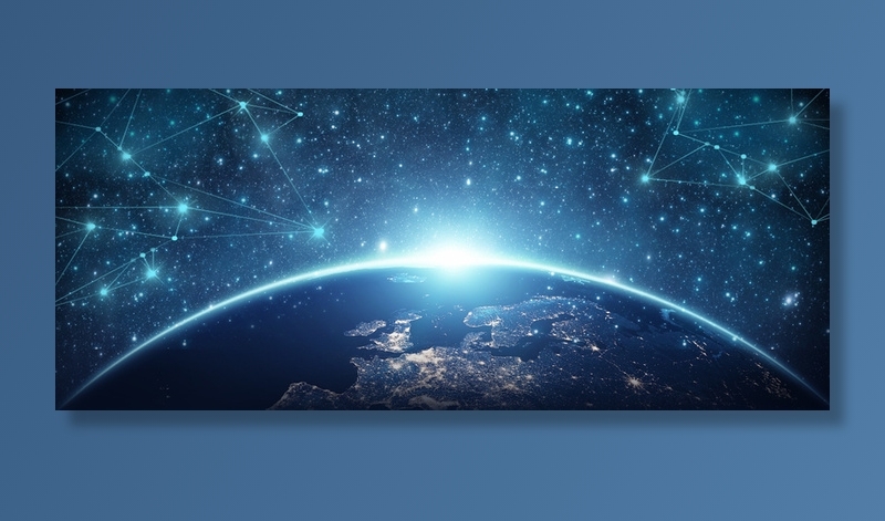 大气创新科技引领未来蓝色展板高清商务科技背景