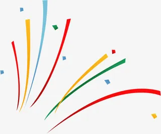 彩色卡通节日彩带免抠