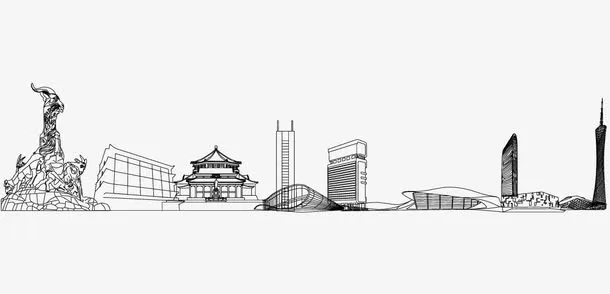 几个矢量著名建筑线图免抠