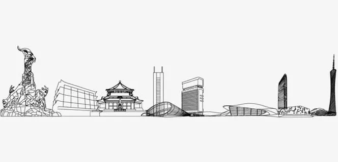 几个矢量著名建筑线图免抠