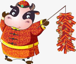 卡通贺年牛免抠