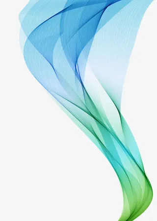 蓝色渐变的飘带免抠