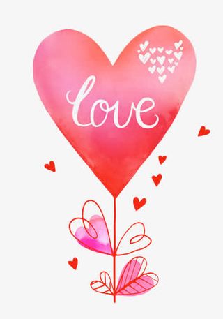 手绘爱心气球免抠