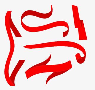 红色飘带PNG免费图片免抠