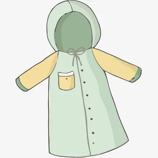 矢量手绘雨衣素材免抠